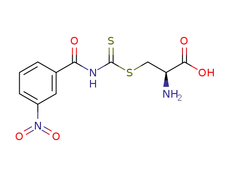 Molecular Structure of 1628342-22-2 ((R)-2-amino-3-(((3-nitrobenzoyl)carbamothioyl)thio)propanoic acid)