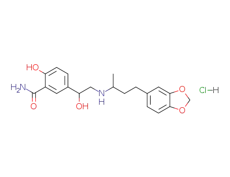 Molecular Structure of 70161-10-3 (5-[2-[[3-(1,3-benzodioxol-5-yl)-1-methylpropyl]amino]-1-hydroxyethyl]salicylamide monohydrochloride)