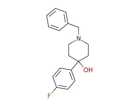 Molecular Structure of 163631-02-5 (1-BENZYL-4-(4-FLUOROPHENYL)PIPERIDIN-4-OL)