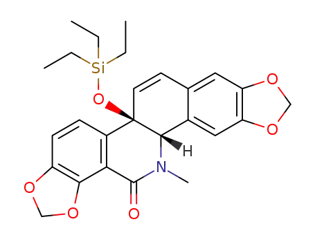 Molecular Structure of 1337985-30-4 ((-)-5-methyl-2,3:7,8-bis(methylenedioxy)-10b-triethylsilyloxy-4b,10b-dihydrobenzo[c]phenanthridin-6(5H)-one)