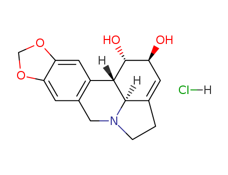 2188-68-3,Lycorine hydrochloride,1H-[1,3]Dioxolo[4,5-j]pyrrolo[3,2,1-de]phenanthridine-1,2-diol,2,4,5,7,12b,12c-hexahydro-, hydrochloride, (1S,2S,12bS,12cS)- (9CI);Galanthan-1,2-diol, 3,12-didehydro-9,10-[methylenebis(oxy)]-, hydrochloride, (1a,2b)-;Lycoran-1a,2b-diol, 3,3a-didehydro-, hydrochloride (8CI);Licorin hydrochloride;