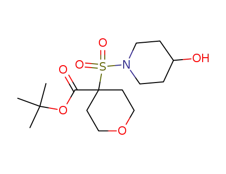Molecular Structure of 622387-50-2 (4-(4-hydroxy-piperidine-1-sulfonyl)-tetrahydro-pyran-4-carboxylic acid tert-butyl ester)