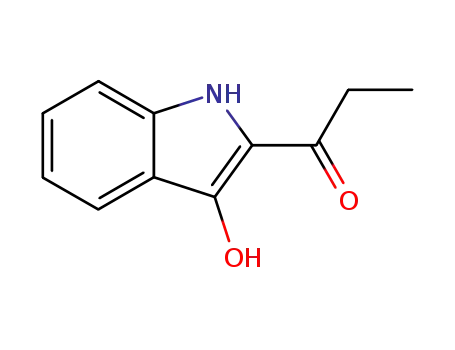 Molecular Structure of 110912-10-2 (1-(3-Hydroxy-1H-indol-2-yl)-propan-1-one)