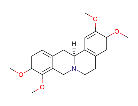 Molecular Structure of 84-38-8 (6H-Dibenzo(a,g)quinolizine, 5,8,13,13a-tetrahydro-2,3,9,10-tetramethoxy-)