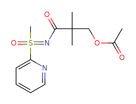 Molecular Structure of 1384980-61-3 (N-[3-acetoxy-2,2-dimethylpropanoyl]-S-methyl-S-2-pyridylsulfoximine)