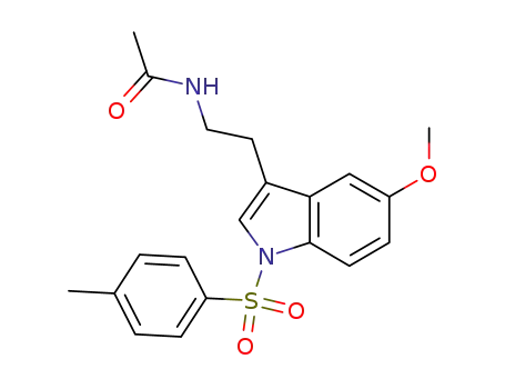 Molecular Structure of 1020701-51-2 (N-(2-{5-methoxy-1-[(4-methylphenyl)sulfonyl]-1H-indol-3-yl}ethyl)acetamide)
