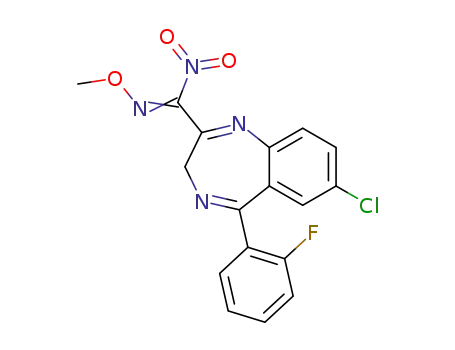 7-chloro-5-(2-fluorophenyl)-N-methoxy-alpha-nitro-3H-1,4-benzodiazepine-2-methanimine