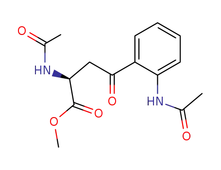 Molecular Structure of 54797-19-2 ((2S)-methyl 2-acetamido-4-(2'-acetamidophenyl)-4-oxobutanoate)
