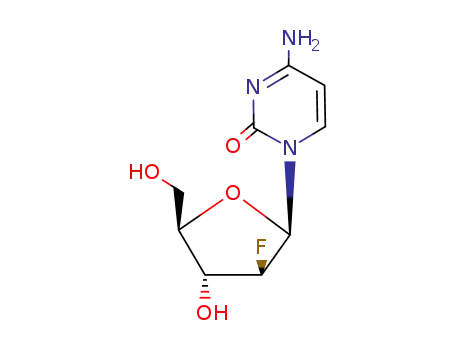 Molecular Structure of 56632-83-8 (4-Amino-1-(2-deoxy-2-fluoro-beta-D-arabinofuranosyl)-2(1H)-pyrimidinone)