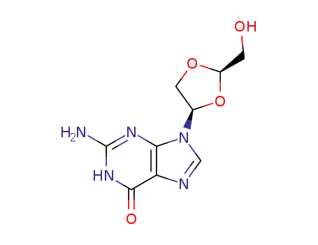 Molecular Structure of 145514-01-8 ((4-2-aminopurin-9-yl)-1,3-dioxolane-2-methanol)