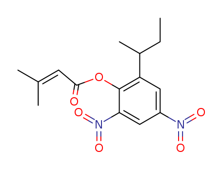 2-Butenoic acid,3-methyl-, 2-(1-methylpropyl)-4,6-dinitrophenyl ester                                                                                                                                   
