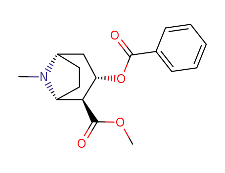 Molecular Structure of 478-73-9 (methyl (1R,2S,3S,5S)-3-benzoyloxy-8-methyl-8-azabicyclo[3.2.1]octane-2-carboxylate Pseudococaine)