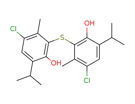 Molecular Structure of 64633-23-4 (2,2'-thiobis[4-chloro-6-isopropyl-m-cresol])