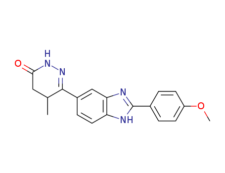 74150-27-9,Pimobendan,Acardi;Racemic pimobendan;UD-CG 115;UD-CG 115BS;Vetmedin;3(2H)-Pyridazinone,4,5-dihydro-6-[2-(4-methoxyphenyl)-1H-benzimidazol-5-yl]-5-methyl- (9CI);