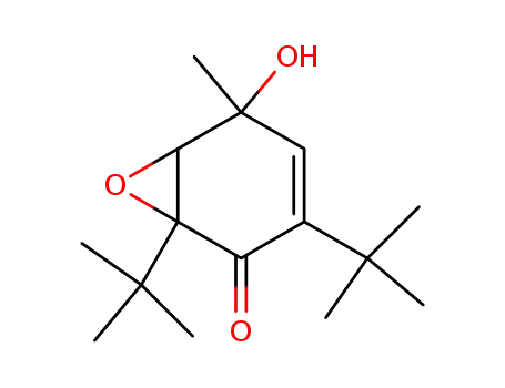 Molecular Structure of 52922-83-5 (1,3-di-tert-butyl-5-hydroxy-5-methyl-7-oxabicyclo[4.1.0]hept-3-en-2-one)