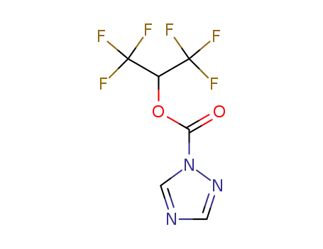 Molecular Structure of 90160-97-7 ([1,2,4]Triazole-1-carboxylic acid 2,2,2-trifluoro-1-trifluoromethyl-ethyl ester)