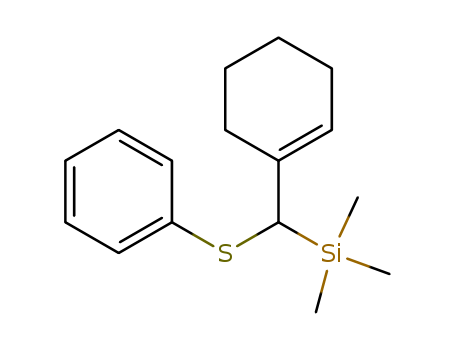 Molecular Structure of 100693-33-2 (Silane, [1-cyclohexen-1-yl(phenylthio)methyl]trimethyl-)