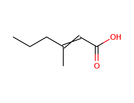 Molecular Structure of 35205-70-0 ((E)-3-Methyl-2-hexenoic acid)