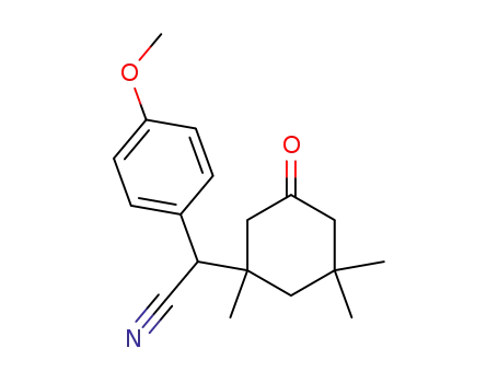 Molecular Structure of 77797-11-6 (p-methoxyphenyl-3' cyano-3' tetramethyl-3,3,5,5 cyclohexanone)