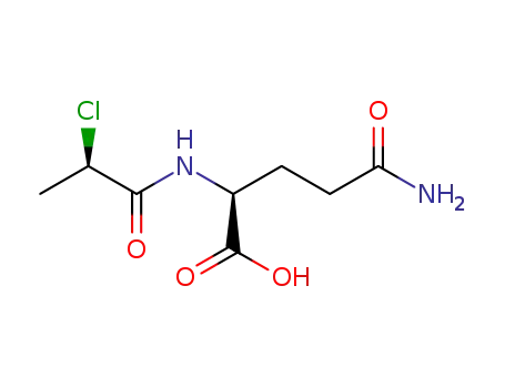 Molecular Structure of 159141-33-0 ((S)-2-((R)-2-CHLOROPROPANAMIDO)-4-CARBAMOYLBUTANOIC ACID)