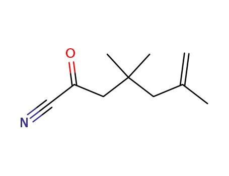 Molecular Structure of 77290-86-9 (6-Heptenenitrile, 4,4,6-trimethyl-2-oxo-)