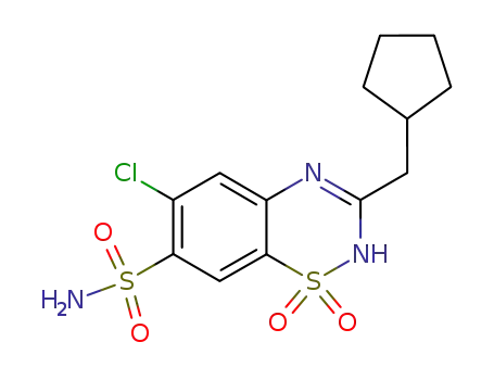 6-chloro-3-cyclopentylmethyl-1,1-dioxo-1,2(4)-dihydro-1λ<sup>6</sup>-benzo[1,2,4]thiadiazine-7-sulfonic acid amide