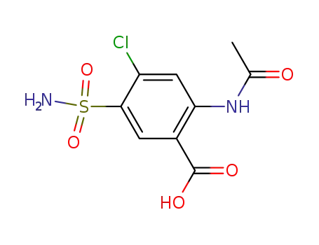 Molecular Structure of 17560-54-2 (2-(acetylamino)-5-(aminosulphonyl)-4-chlorobenzoic acid)