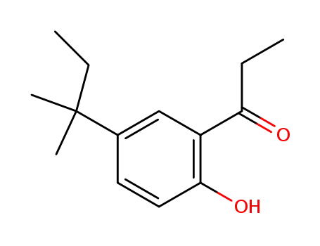 Molecular Structure of 859059-71-5 (1-(2-hydroxy-5-<i>tert</i>-pentyl-phenyl)-propan-1-one)