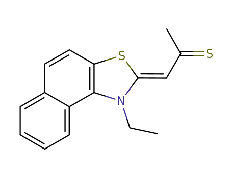 Molecular Structure of 68162-26-5 (1-(1-ethyl-1<i>H</i>-naphtho[1,2-<i>d</i>]thiazol-2-ylidene)-propane-2-thione)
