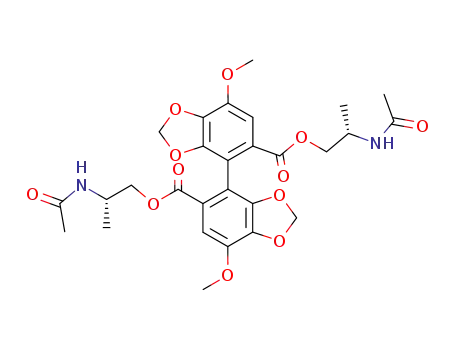 7,7'-Dimethoxy-[4,4']bi[benzo[1,3]dioxolyl]-5,5'-dicarboxylic acid bis-((S)-2-acetylamino-propyl) ester