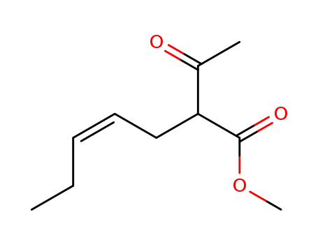Molecular Structure of 68776-91-0 (2-acetyl-(Z)-hept-4-enoic acid methyl ester)