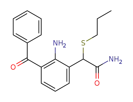 Molecular Structure of 173262-94-7 (2-amino-3-benzoyl-α-(1-propylthio)-benzeneacetamide)