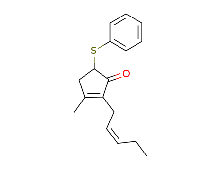 Molecular Structure of 128192-01-8 (2-(2-cis-pentenyl)-3-methyl-5-(phenylthio)-2-cyclopenten-1-one)