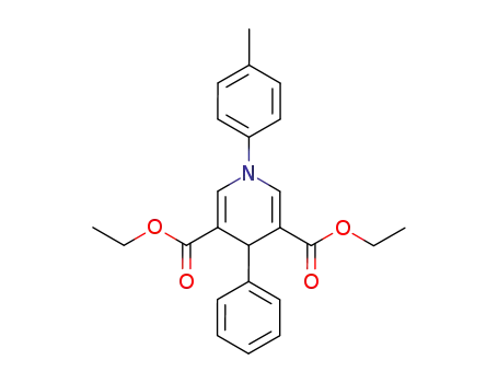 Molecular Structure of 136886-13-0 (diethyl 1-(4-methylphenyl)-4-phenyl-1,4-dihydropyridine-3,5-dicarboxylate)
