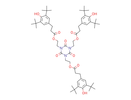 Molecular Structure of 34137-09-2 (3,5-DI-TERT-BUTYL-4-HYDROXY-HYDROCINNAMIC ACID TRIESTER OF 1,3,5-TRIS(2-HYDROXYETHYL)-S-TRIAZINE-2,4,6-(1H,3H,5H)-TRIONE)