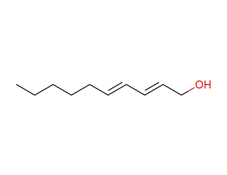 Molecular Structure of 18409-21-7 ((2E,4E)-2,4-Decadien-1-ol)