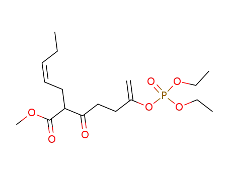 Molecular Structure of 106763-43-3 (methyl (Z)-2-<4-<(diethoxyphosphoryl)oxy>-1-oxo-4-pentenyl>-4-heptenoate)
