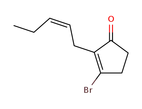 Molecular Structure of 82909-46-4 (3-bromo-2-<(Z)-2-pentenyl>-2-cyclopenten-1-one)