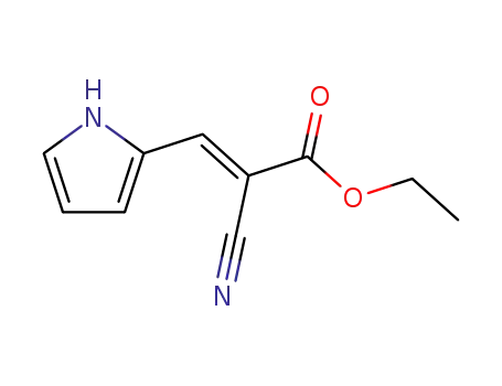 Molecular Structure of 123293-46-9 (2-Propenoic acid, 2-cyano-3-(1H-pyrrol-2-yl)-, ethyl ester, (2E)-)