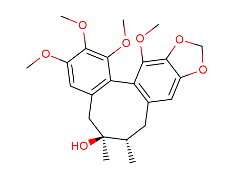 58546-54-6,Gomisin A,(6S,7S)-1,2,3,13-Tetramethoxy-6,7-dimethyl-5,6,7,8-tetrahydrobenzo[3',4']cycloocta[1',2':4,5]benzo[1,2-d][1,3]dioxol-6-ol;(+)-Gomisin A;Besigomsin;Schisandrol B;Schisantherinol B;Benzo[3,4]cycloocta[1,2-f][1,3]benzodioxol-6-ol,5,6,7,8-tetrahydro-1,2,3,13-tetramethoxy-6,7-dimethyl-, (6S,7S,13aR)-;TJN 101;Wuweizi alcohol B;Wuweizichun B;