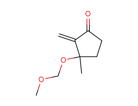 Molecular Structure of 79858-12-1 (2-methylene-3-methyl-3-methoxy-methyloxycyclopentanone)