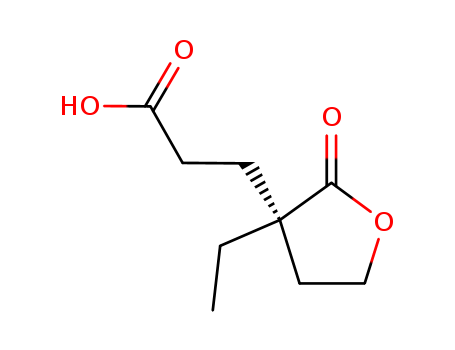 Molecular Structure of 111154-22-4 (3-Furanpropanoic acid, 3-ethyltetrahydro-2-oxo-, (S)-)