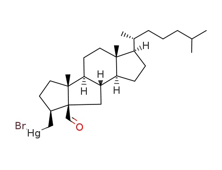 Molecular Structure of 220090-37-9 (3β-((bromomercurio)methyl)-A,B-dinor-5β-cholestane-5-carbaldehyde)