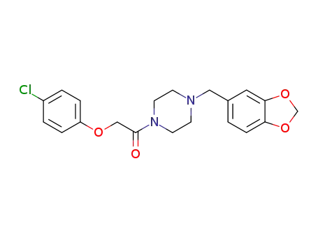 Molecular Structure of 34161-24-5 (1-(2-[4-Chlorophenoxy]acetyl)-4-(3,4-methylenedioxybenzyl)piperazine)