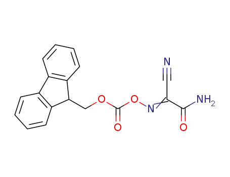 Molecular Structure of 1370440-28-0 (N-(((9H-fluoren-9-yl)methoxy)carbonyloxy)-2-amino-2-oxoacetimidoyl cyanide)