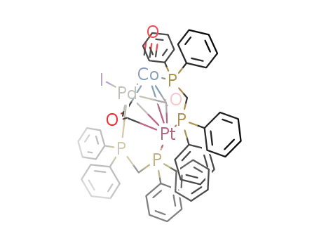 Molecular Structure of 113132-12-0 (PdPtCoI(CO)3(dppm)2)
