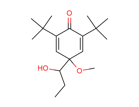 Molecular Structure of 77074-15-8 (4-(1-hydroxypropyl)-4-methoxy-2,6-di-t-butylcyclohexa-2,5-dienone)