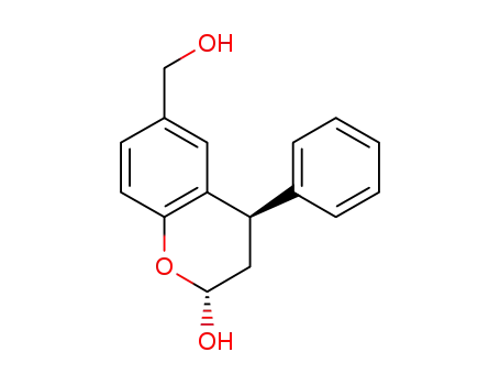 Molecular Structure of 960373-33-5 ((R)-6-hydroxymethyl-4-phenylchroman-2-(R)-ol)