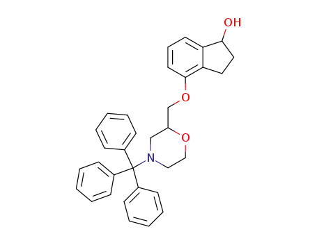Molecular Structure of 64966-73-0 ((+/-)-2-<(1-hydoxyindan-4-yloxy)methyl>-4-triphenylmethylmorpholine)