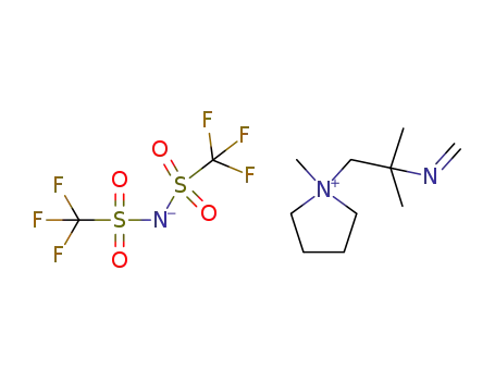 Molecular Structure of 1346549-53-8 (N-methyl-N-(2-aldimino-2-methyl-propyl)-pyrrolidinium bis(trifluoromethylsulfonimide))